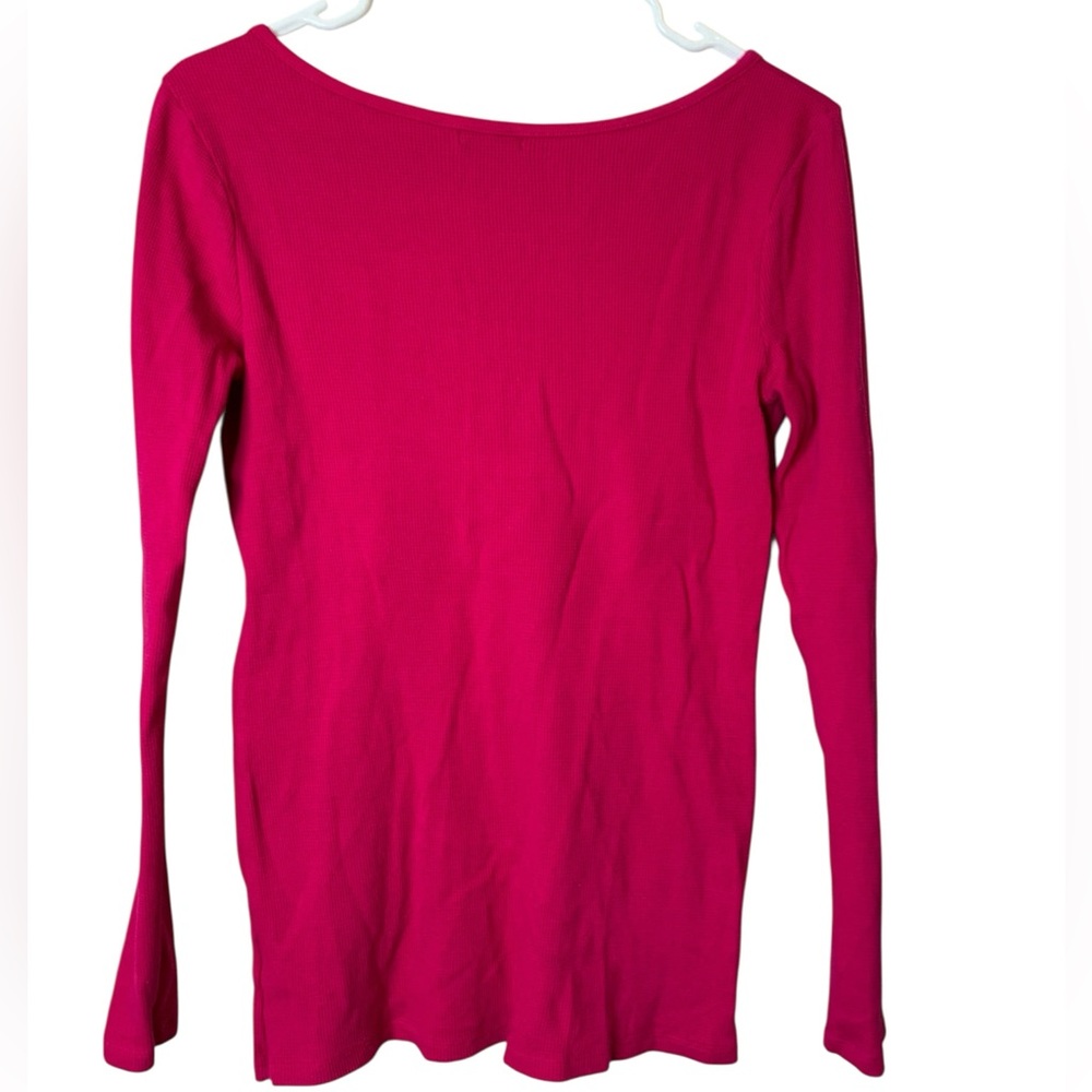 Vintage Old Navy Y2K Henley Size M Preppy 90S Thermal Waffle Knit Grunge - Picture 2 of 7